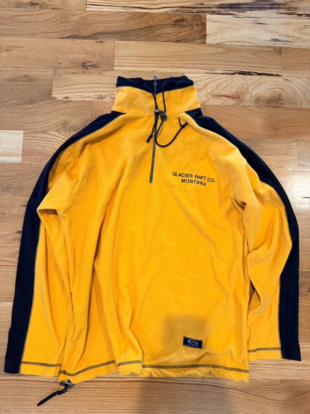 Glacier Raft Co. Montana Yellow & Black Half-Zip Fleece Pullover